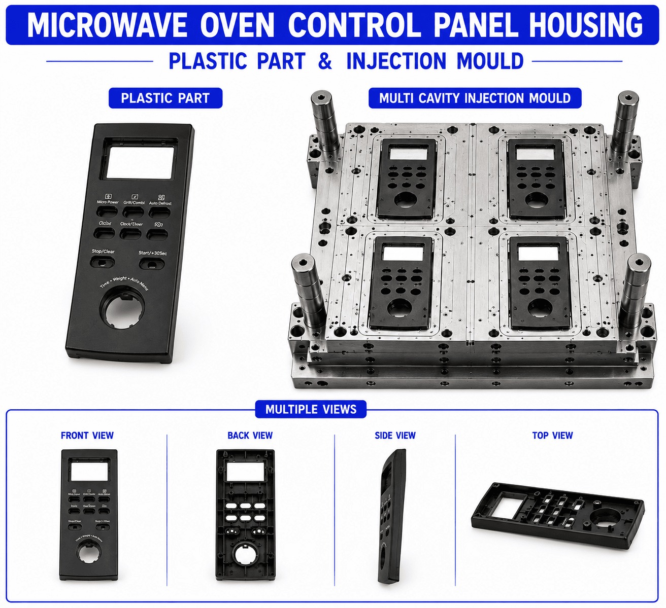 Microwave Oven Plastic Control Panel housing Mould and Moulding Services